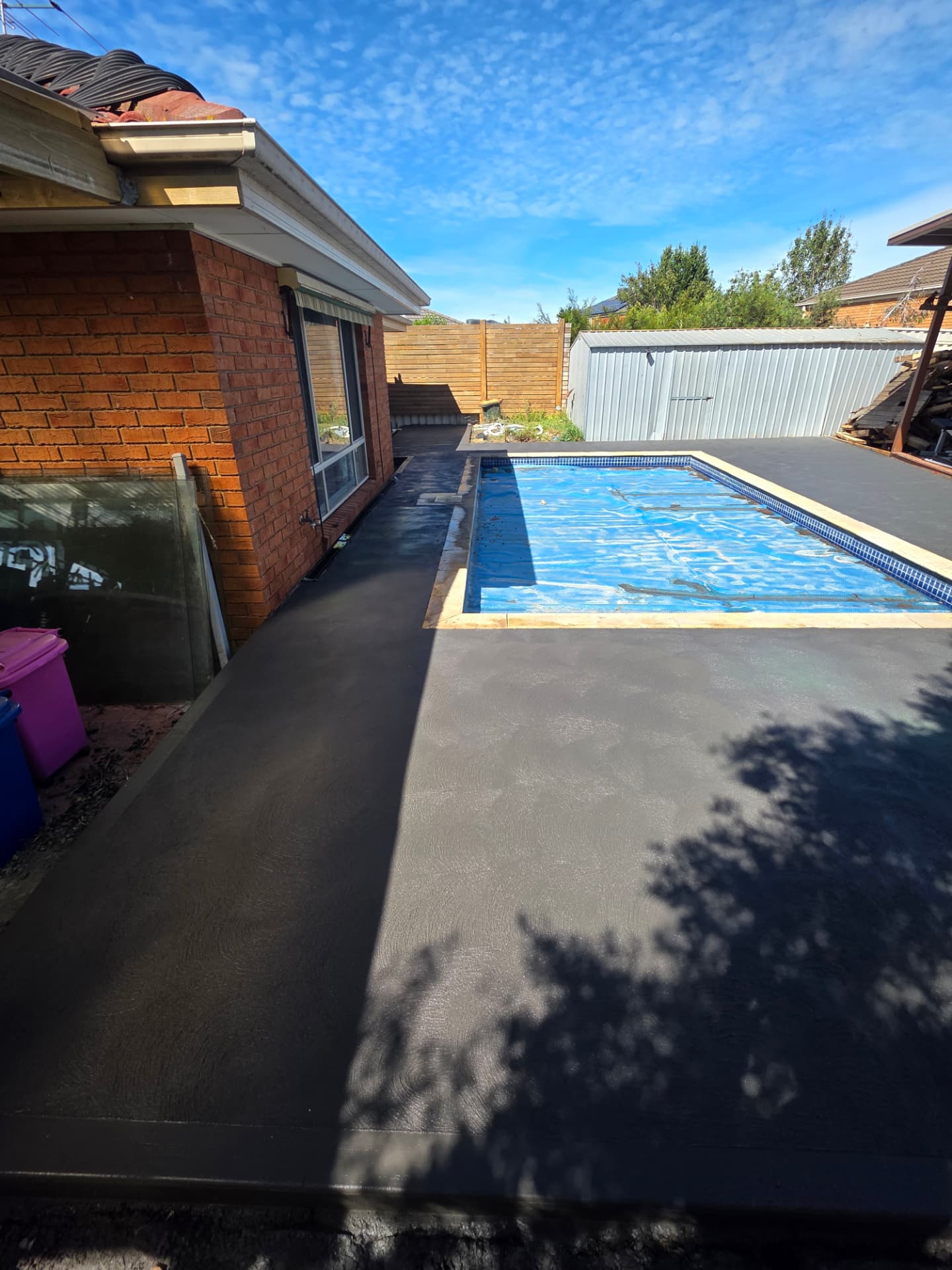 Charcoal pool surround — Keilor Downs