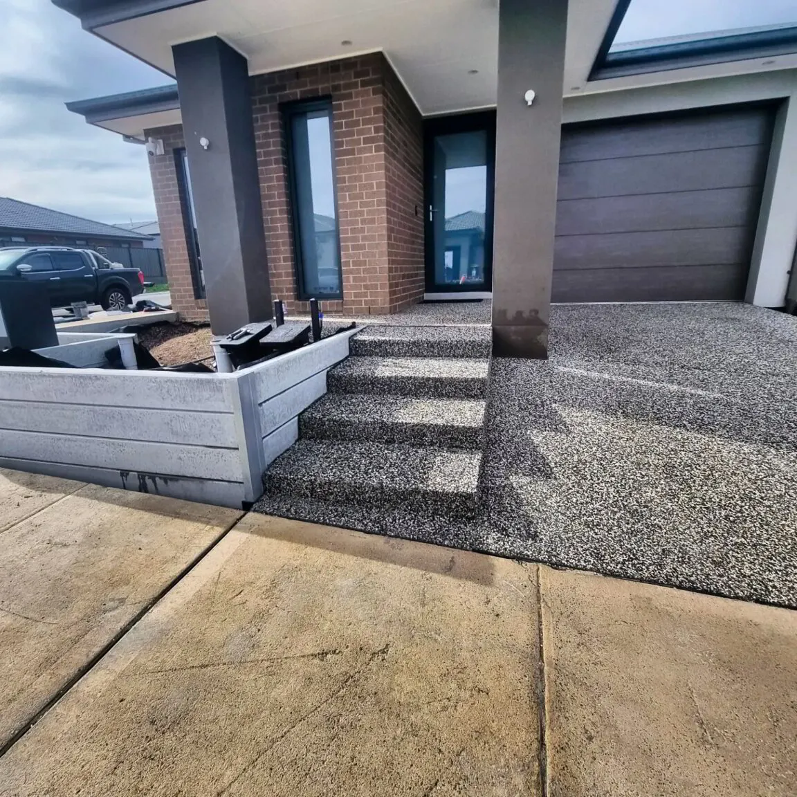 Plain concrete driveway & crossover — Moonee Ponds