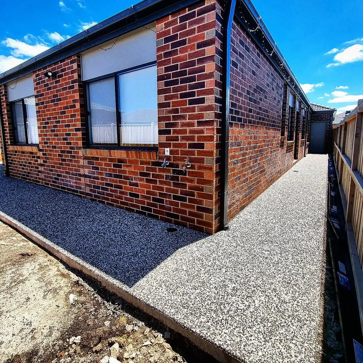 Shed slab with saw cuts — Keilor