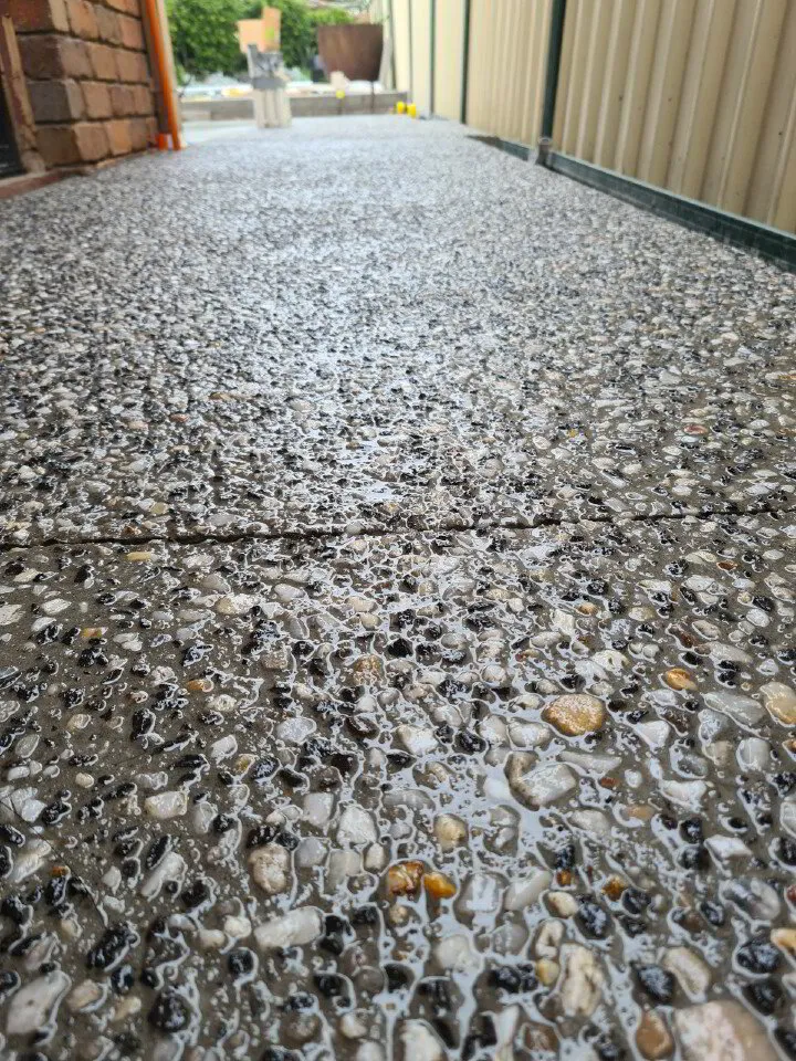 Rear yard slab — Keilor East